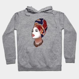 African girl wearing colorful turban Hoodie